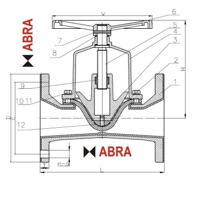 Диафрагменный (мембранный) вентиль ABRA-M8(X)FB GGG50. DN50-200 В Ханты-Мансийске